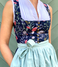 Sis Dirndl Mit Knöpfen Blau Muster 